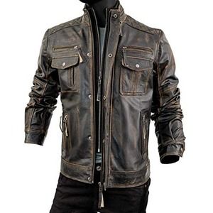 Abbraci Biker Distressed Brown Jacket